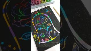 Beautiful Rose Scratch Book Art ✨ Easy DIY #shorts #art #scratchbook #roseart
