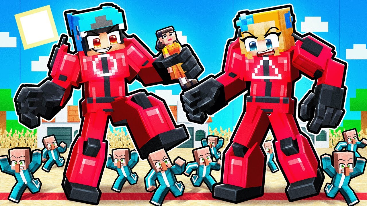 Omz and Crystal Become SQUID GAME TRANSFORMERS in Minecraft!