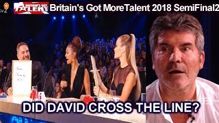 Simon Cowell Says David Crossed the Line in A Quiz  Britain's Got Talent 2018 Semi Final 2 S12E09 screenshot 5