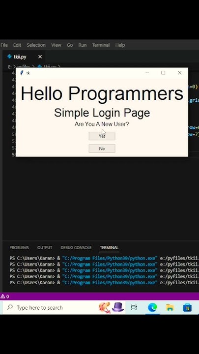 Simple Login Page Using Python Programming Tkinter #python #programming ...