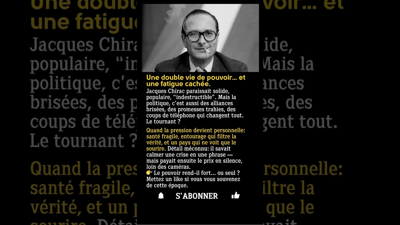 Jacques Chirac: la vérité derrière le sourire du pouvoir
