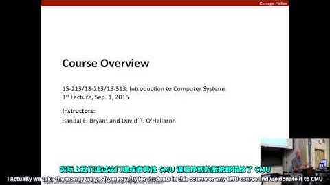 CMU 15213/15513 CSAPP 深入理解计算机系统 Lecture 01  Course Overview 中英字幕