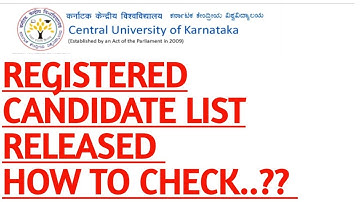Registered candidate list for central university of Karnataka||cuk counseling process 2021||cucet
