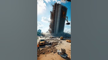 Construction Horror! Overpass Collapse Sends Crane Falling Into the Crowd#collapse #bridge #crane