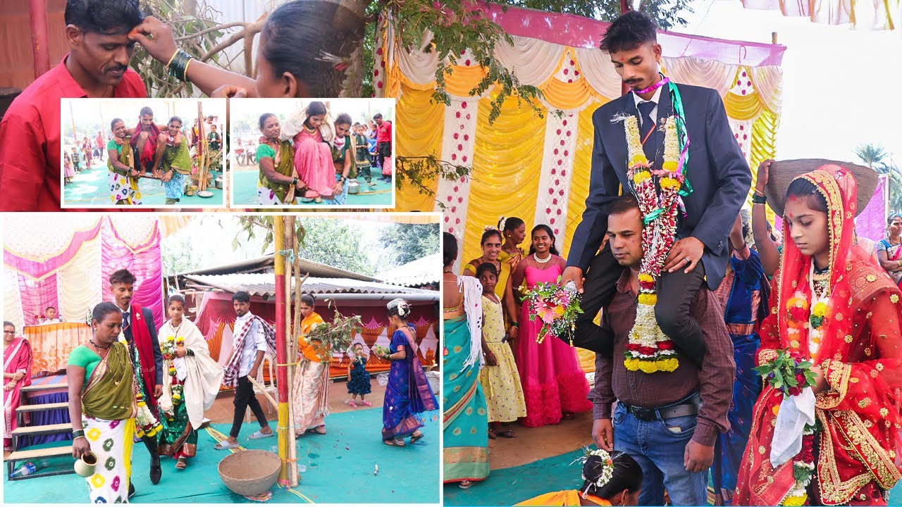🌿आदिवासी समाजात कसा प्रमाणे लग्न प्रक्रिया होतो ||😍 नवरा नवरी चे लग्न विद्धि 🤩 AadiwasiCraze 