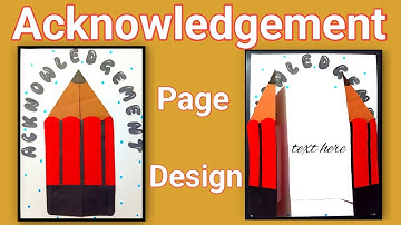 Acknowledgement page design for project, art integrated project ideas