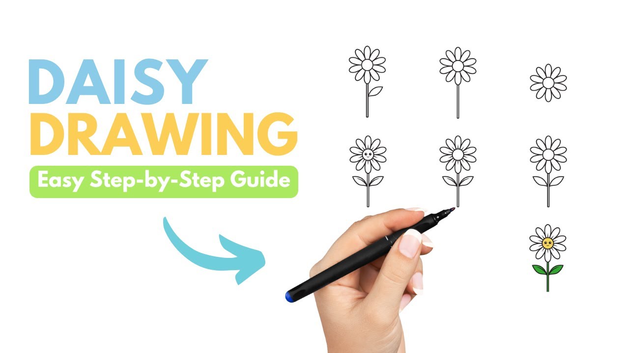 🌼 How to Draw a Daisy - Step by Step!