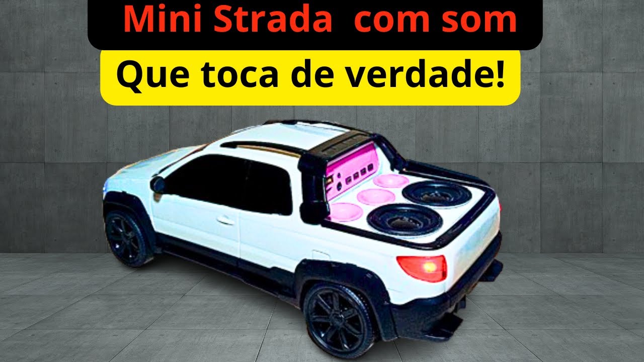 Strada Mini Mini Fiat Strada com som potente que toca de verdade de baixo custo de ...