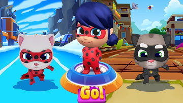 Talking Tom Hero Dash Final Boss - Cat Noir Tom vs Ladybug Angela - Miraculous Chase