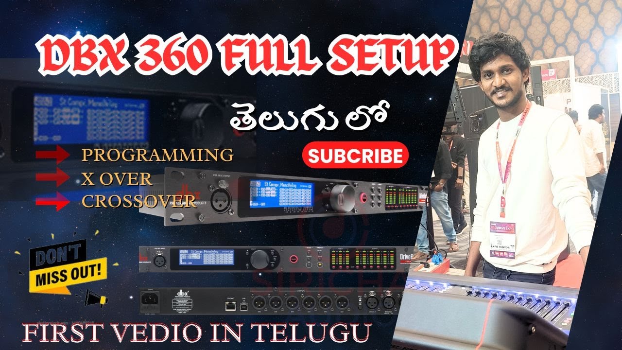 DBX DRIVERACK 360 FULL setup telugu xover and geq comp fully explain telugu 