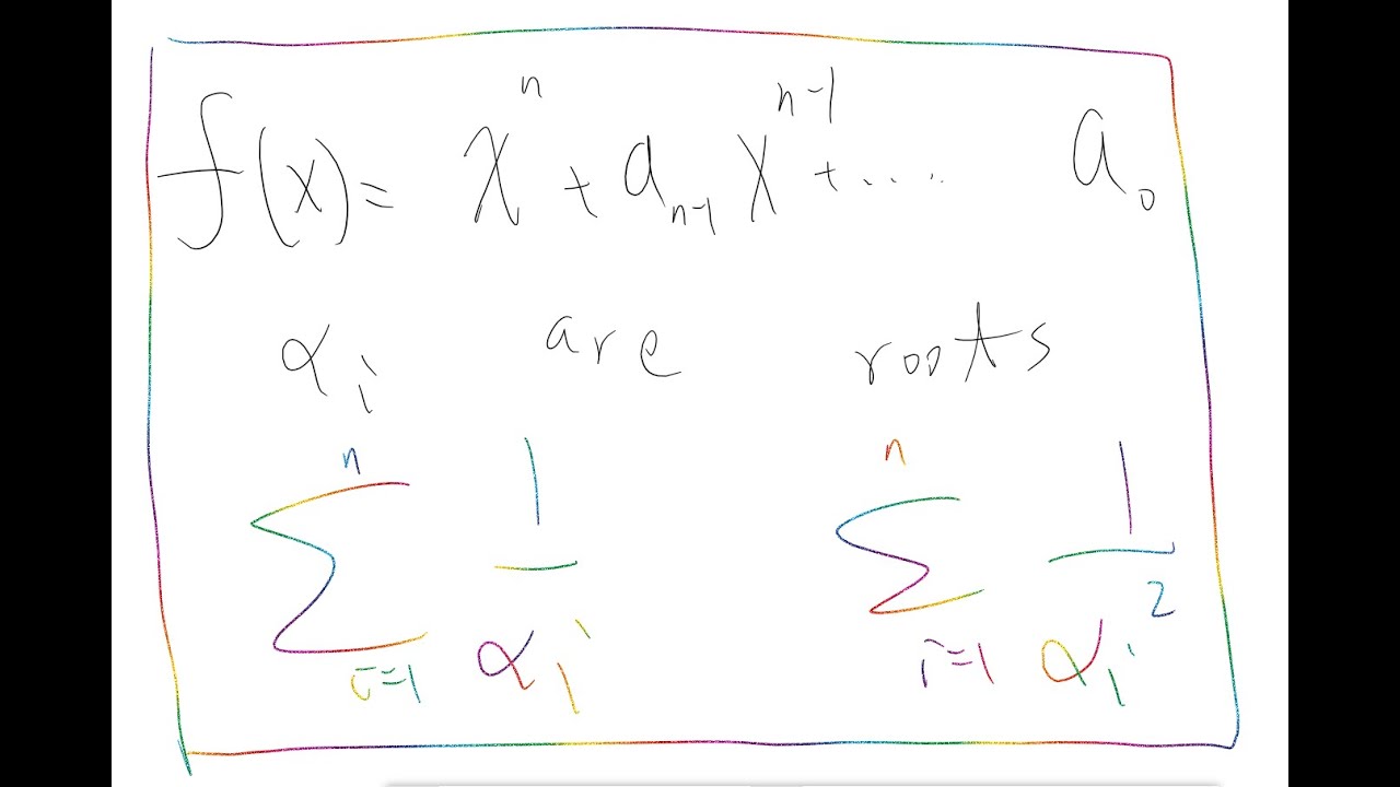 Summation Inverse Sum of inverse of the roots of polynomial - YouTube