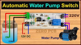 How to make Water Pump Automatic Switch ON-OFF Circuit | Water Level Controller with 555