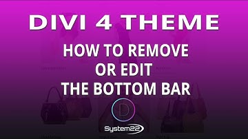Divi 4 How To Remove Or Edit The Bottom Bar 👍
