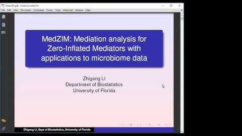 Webinar -MedZIM: Mediation analysis for Zero-Inflated Mediators with applications to microbiome data
