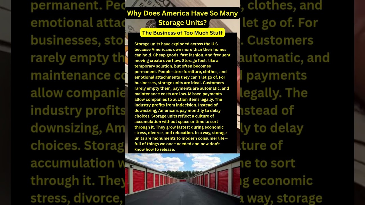 Why Does America Have So Many Storage Units 
