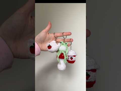 #crochet the cutest charms for your bags! tutorial is on my channel 🍄#crocheting #cottagecore #cute (video tutorial)