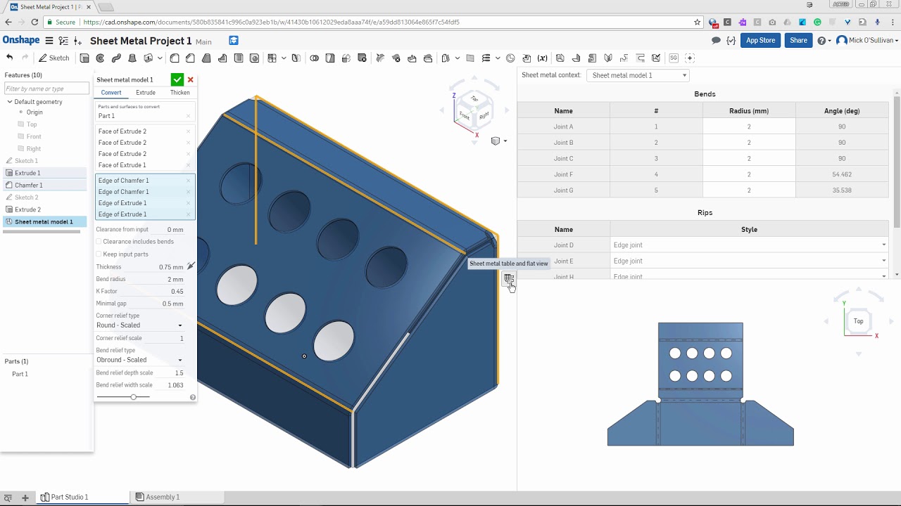 Onshape Sheet Metal Desk Tidy YouTube