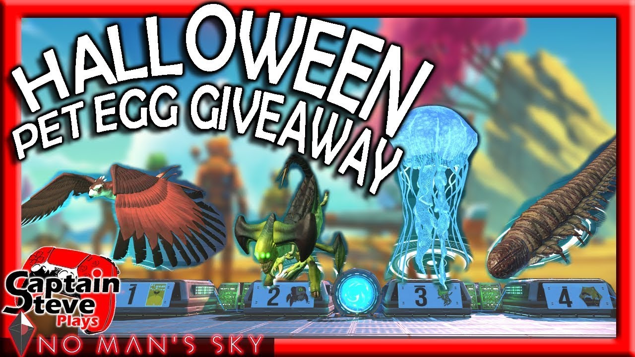 No Man's Sky Halloween Pet Egg Giveaway Event Captain Steve and MEOGI Birds Worm Horror Child Helios