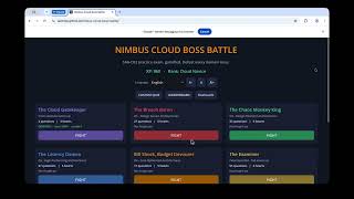 Nimbus Cloud Boss Battle — Watching an AI Fight the SAA-C03 Practice Exam | Gameplay screenshot 4