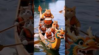 ​Most Disciplined Cats Ever! 😂 City March and Boat Race Viral Video🐈#funny