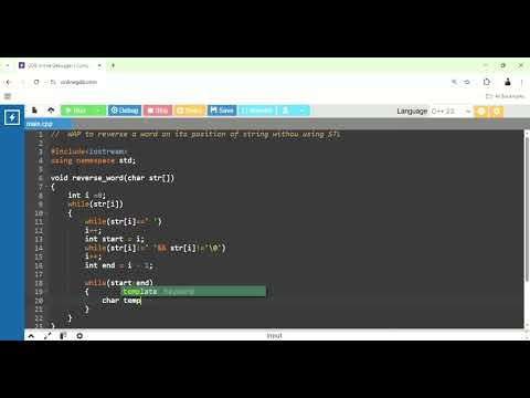 Reverse Each Word in a String Without Using STL | C++ Interview Question