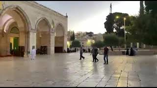 أجواء أذان وصلاة المغرب من المصلى القبلي بالمسجد الأقصى المبارك