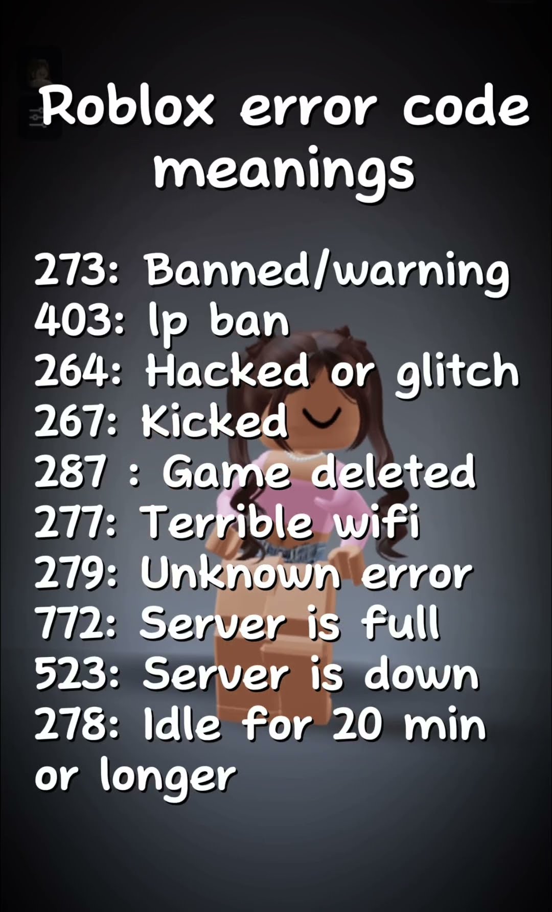 Roblox Error Code Meanings Roblox Edit YouTube Roblox Error Code Meanings Roblox Edit YouTube