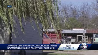 Arkansas department of corrections estimates new prison in Franklin County will cost 825 Million.