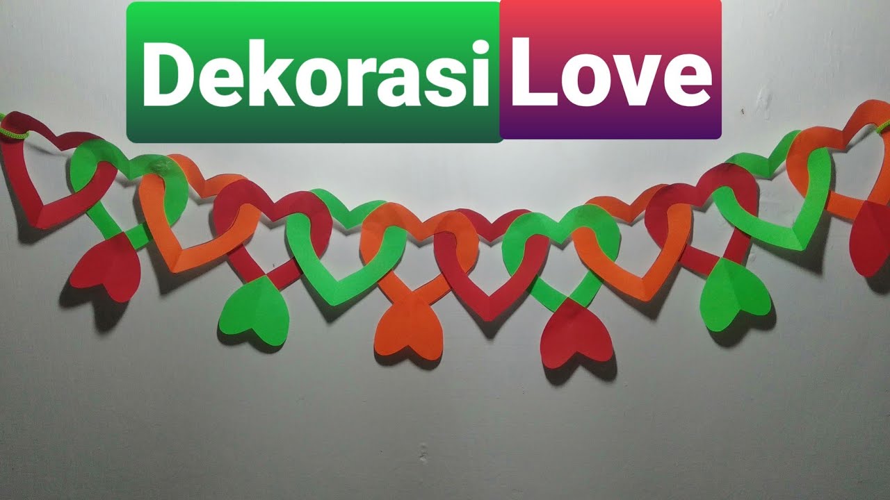  Dekorasi  Love Kertas Origami  Cara membuat hiasan dinding  