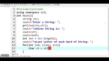 How to print last character of each word in a string