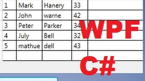 C# WPF Tutorial 17- Show database values in Table or DataGrid