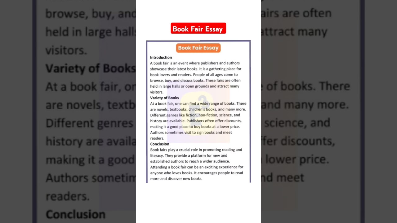 🔴 Essay On Book Fair | A Book Fair Essay | Book Fair | Book Fair Essay In english | A Book Fair