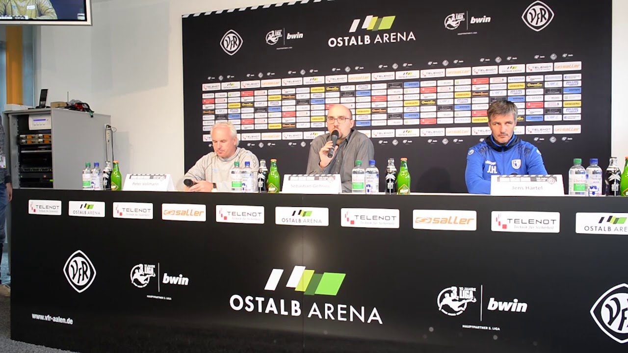 Pressekonferenz VfR Aalen gegen 1. FC Magdeburg 0:1 (0:0) fcmb bank