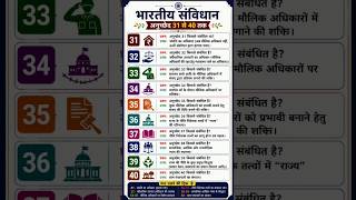 🔥 Title: भारतीय संविधान के अनुच्छेद 31 से 40 | One Minute Revision #shorts