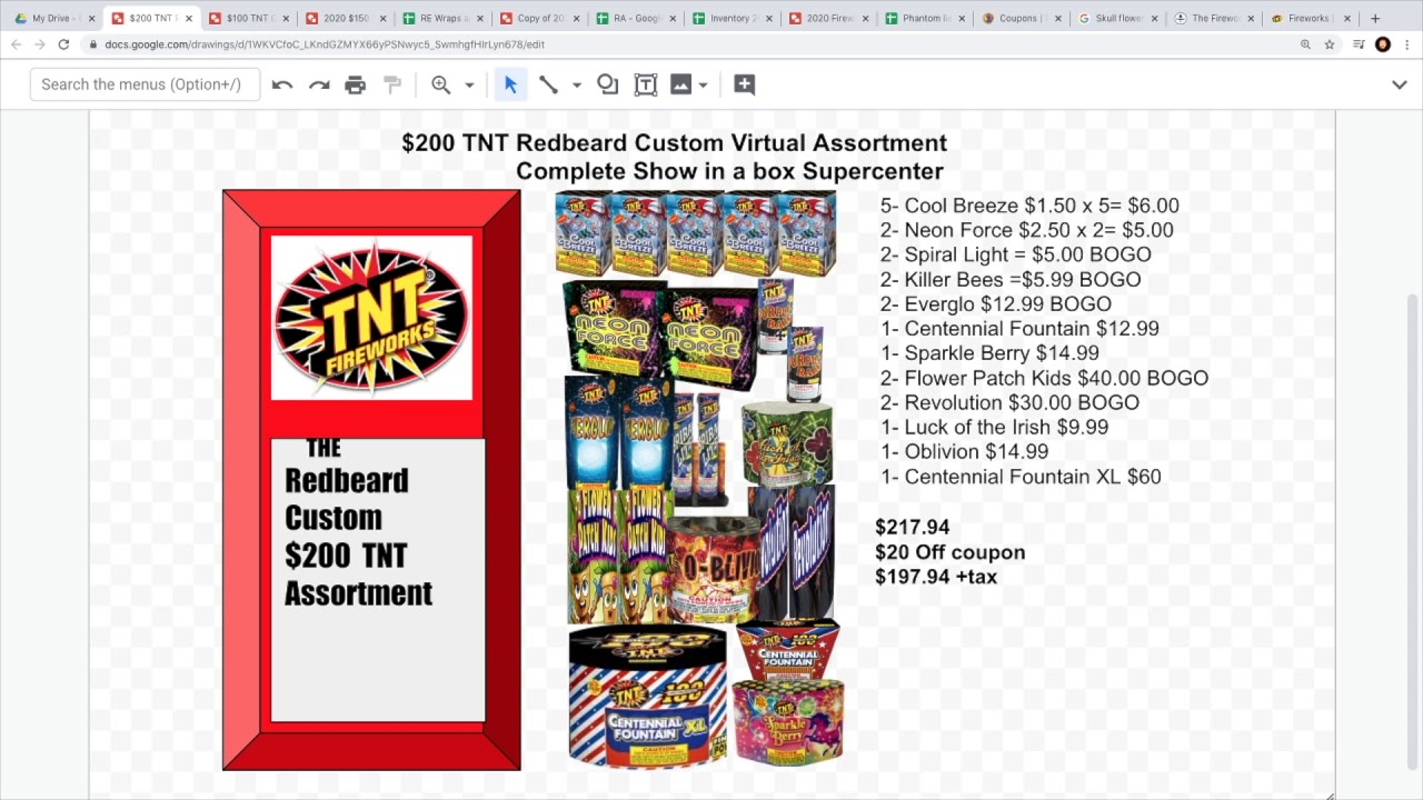 California Safe and Sane Fireworks TNT 150/200 Virtual Custom Assortment UNBOXING YouTube