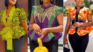 Unique Ankara Blouse Styles: New Ankara Peplum Tops Styles for Ladies | African Fashion Styles screenshot 3