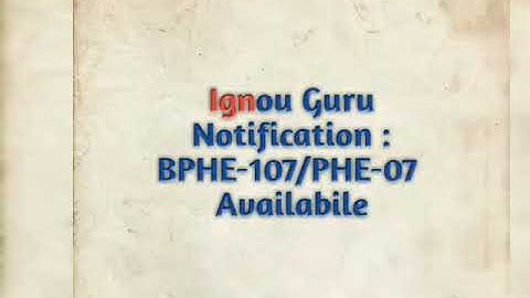 Ignou Guru | BBPHE-107/PHE-07 | 2018-19