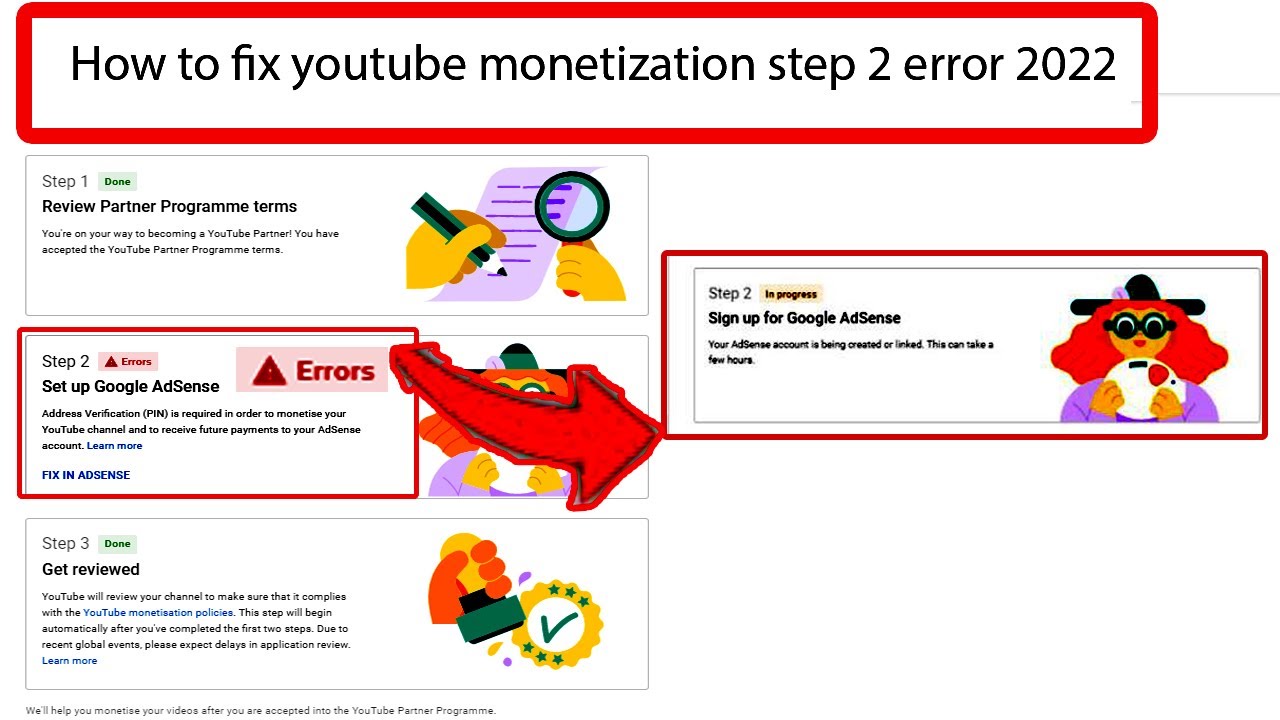 how to fix youtube monetization step 2 error 2022# shimul tech22
