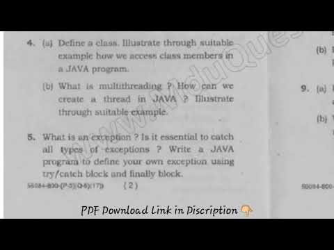 MBA 4th Sem Programming in Java Question Paper