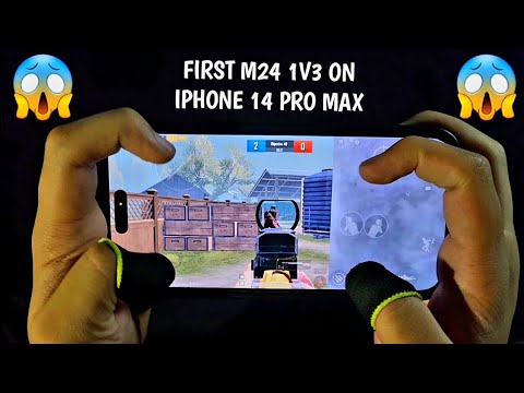 FIRST M24 ON IPHONE 14 PRO MAX | 1 VS 3 | 4-FINGERS CLAW HANDCAM + GYRO | PUBG MOBILE