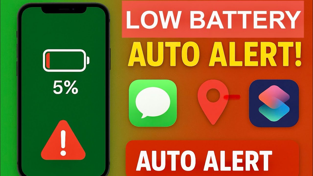 📱 Automate iPhone Low Battery Alerts: Send Messages & Share Location Using Shortcuts!