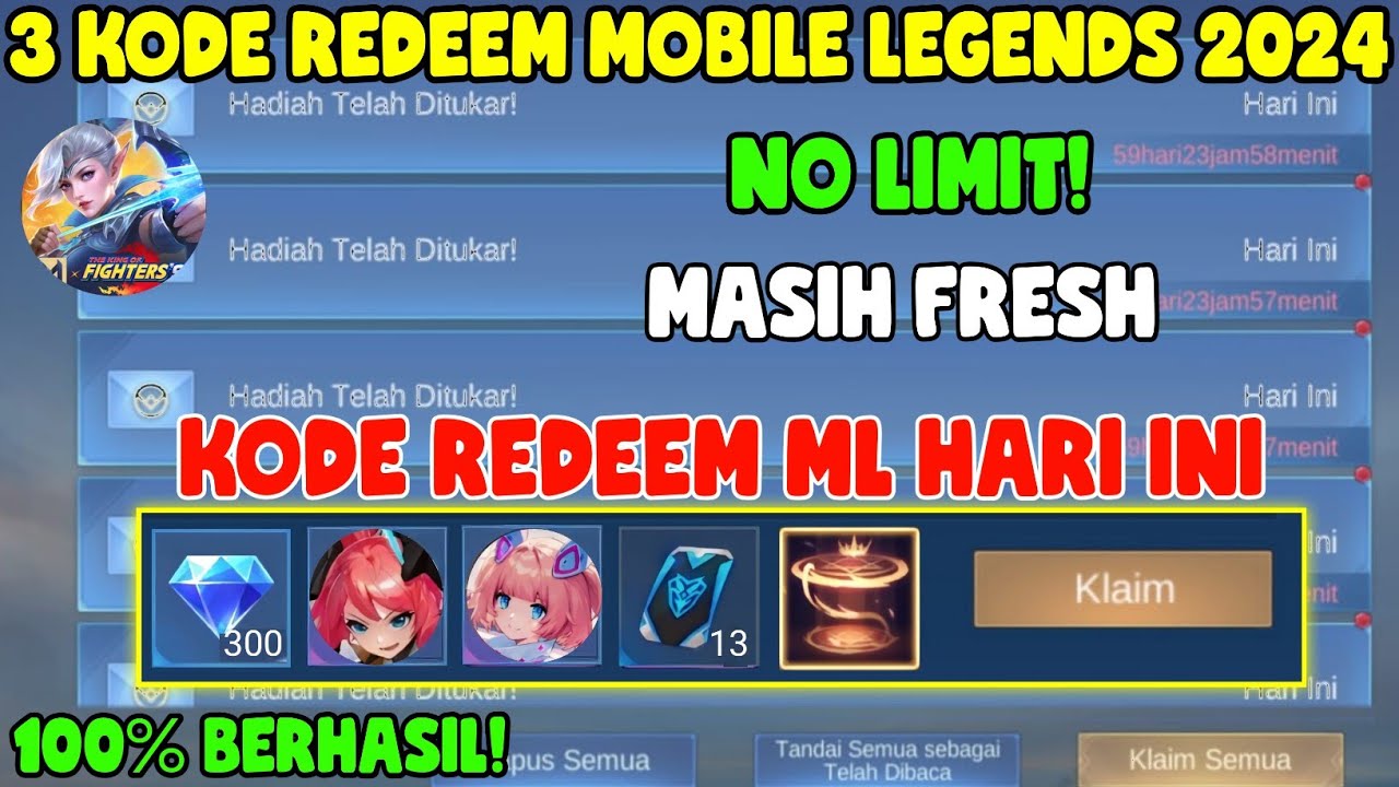 CEPAT KLAIM 3 KODE REDEEM ML HARI INI KODE REDEEM MOBILE LEGENDS KODE ...