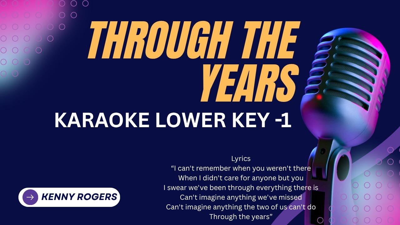 Kenny Rogers - Through The Years Karaoke Lower Key -1 Bm - YouTube