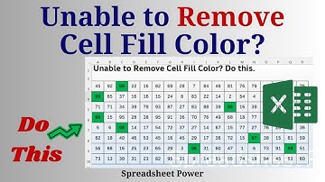 Unable to Remove Cell Fill Color in Excel | Learn How to Solve