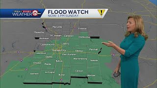 Additional showers, non-severe, possible Sunday, Flood Watch continues