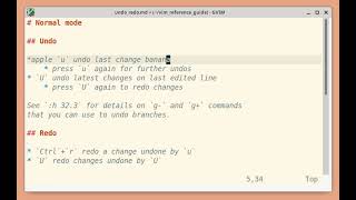 Undo and Redo in Normal mode