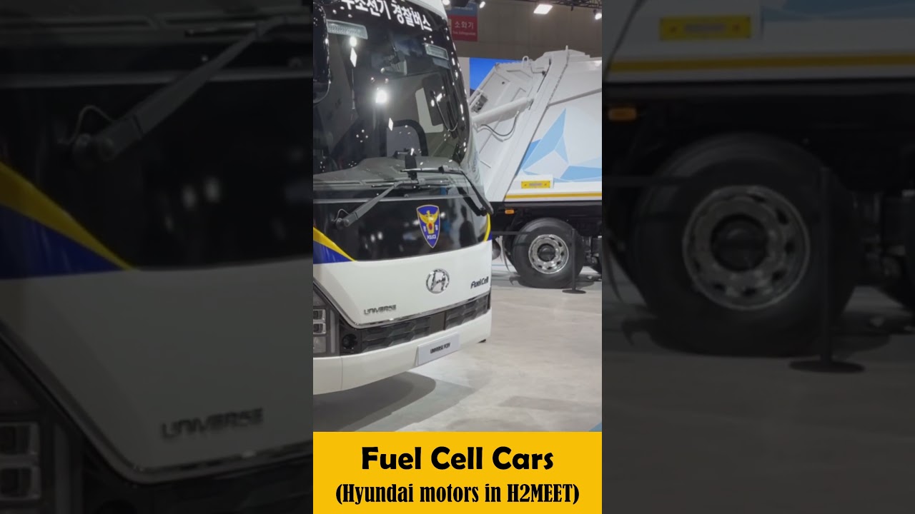 Hydrogen exhibition H2Meet. Fuel cell cars made by Hyundai Motors