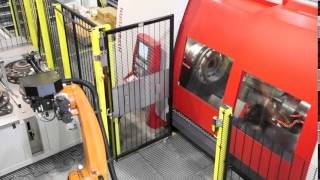Twin Turret CNC machine with robot load unload system
