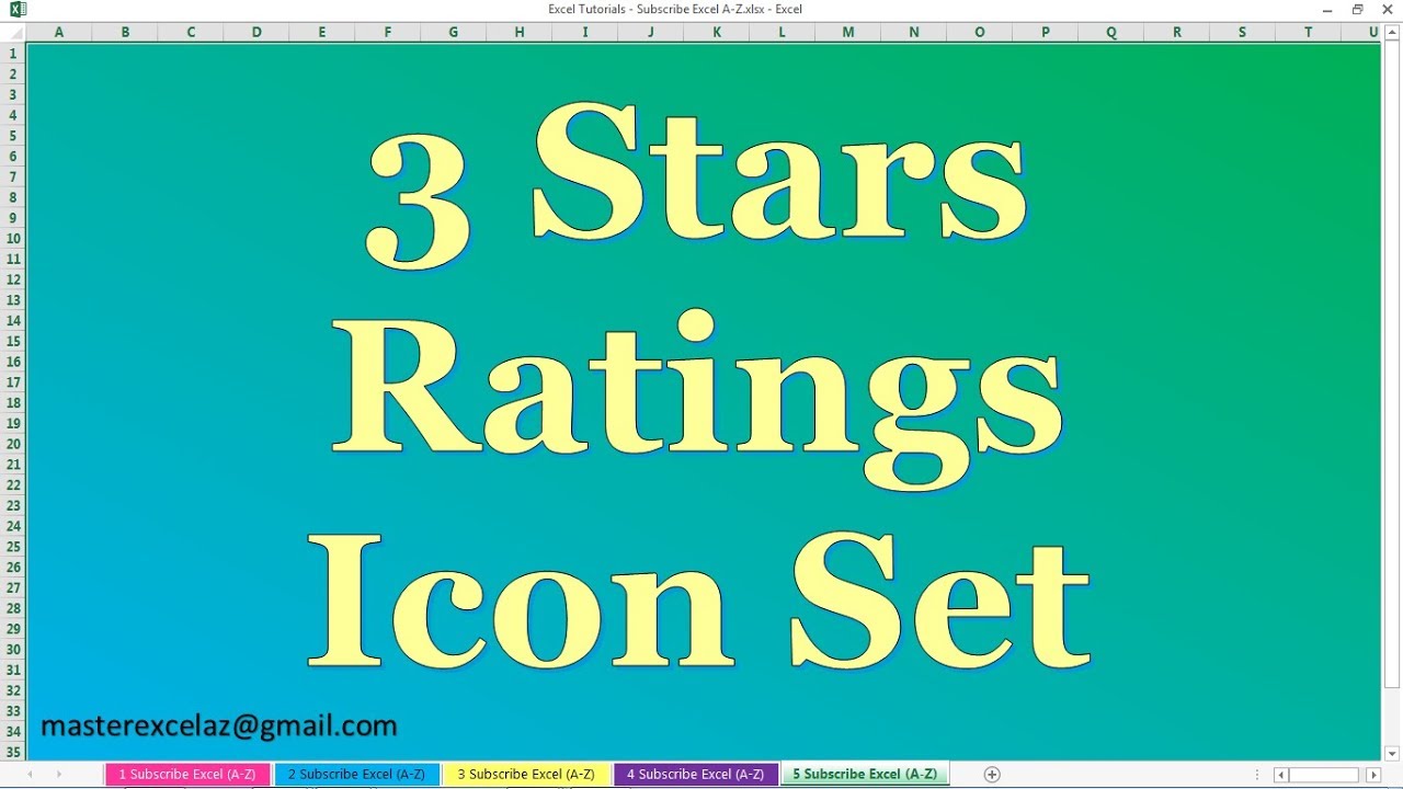 How to apply 3 Stars Ratings Icon set using Conditional Formatting in Excel 2013 YouTube