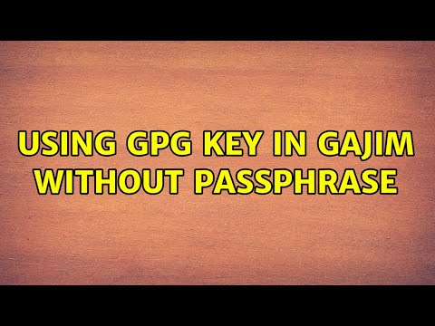 Using GPG key in Gajim without passphrase